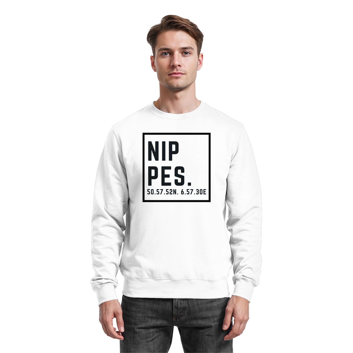 Nippes Koordinaten (großer Druck auf der Brust) - Basic Sweatshirt