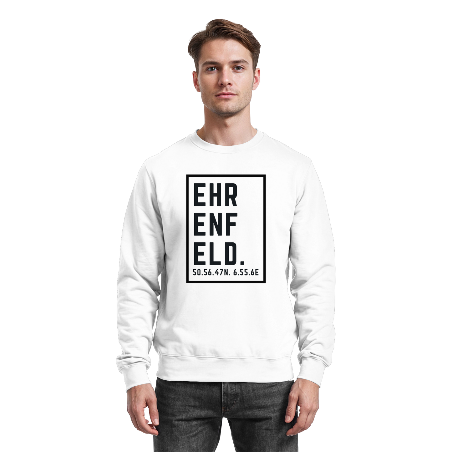 Ehrenfeld Koordinaten (großer Druck auf der Brust) - Basic Sweatshirt