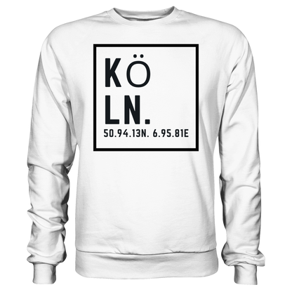 Köln Koordinaten (großer Druck auf der Brust) - Basic Sweatshirt