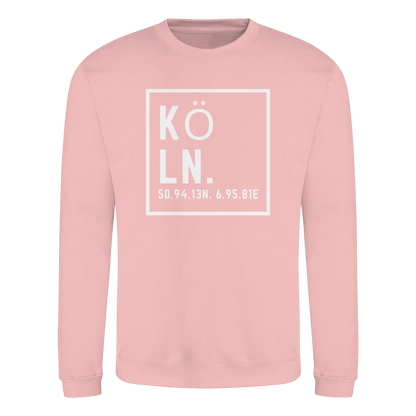 Köln Koordinaten (großer Druck auf der Brust) - Basic Sweatshirt