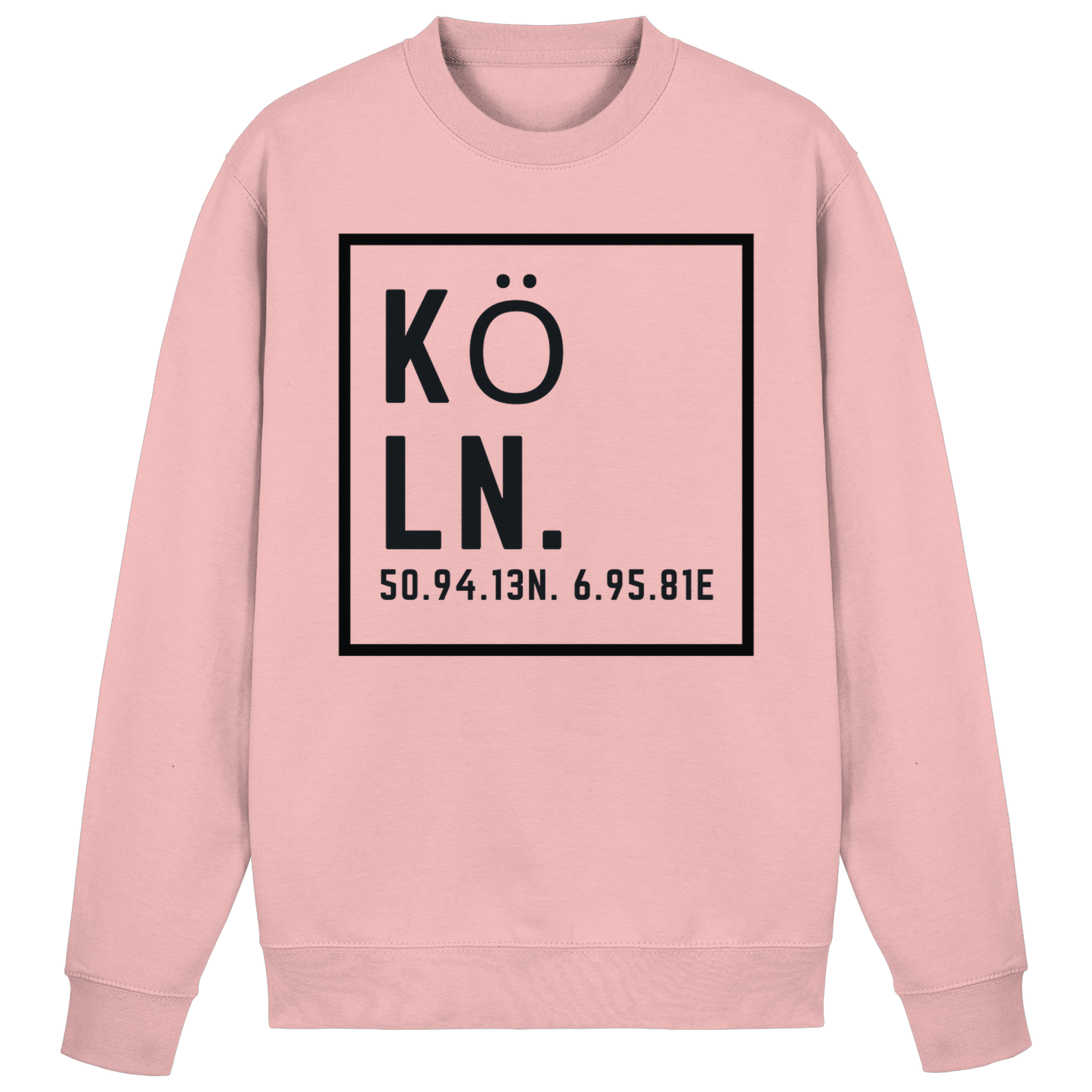 Köln Koordinaten (großer Druck auf der Brust) - Basic Sweatshirt