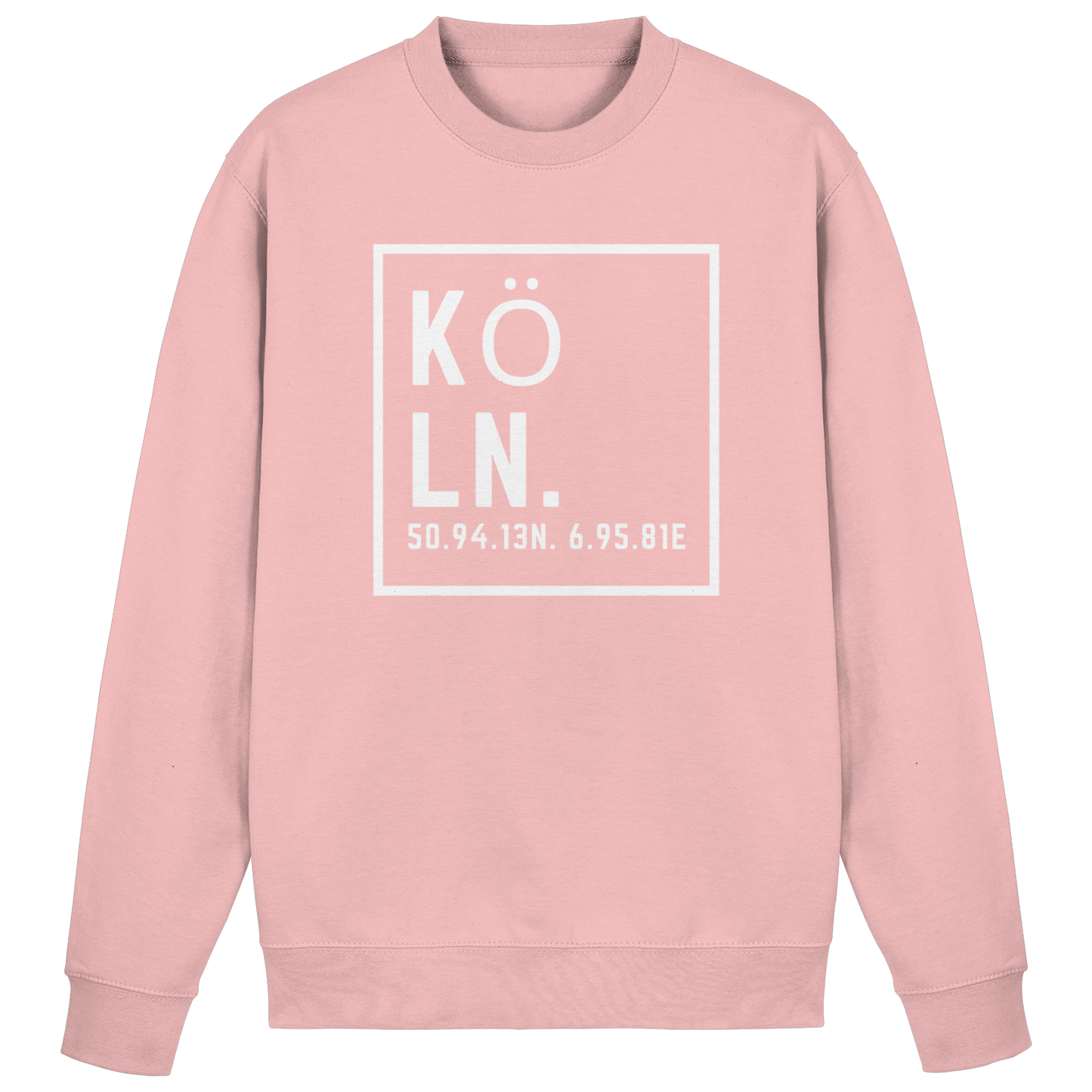 Köln Koordinaten (großer Druck auf der Brust) - Basic Sweatshirt