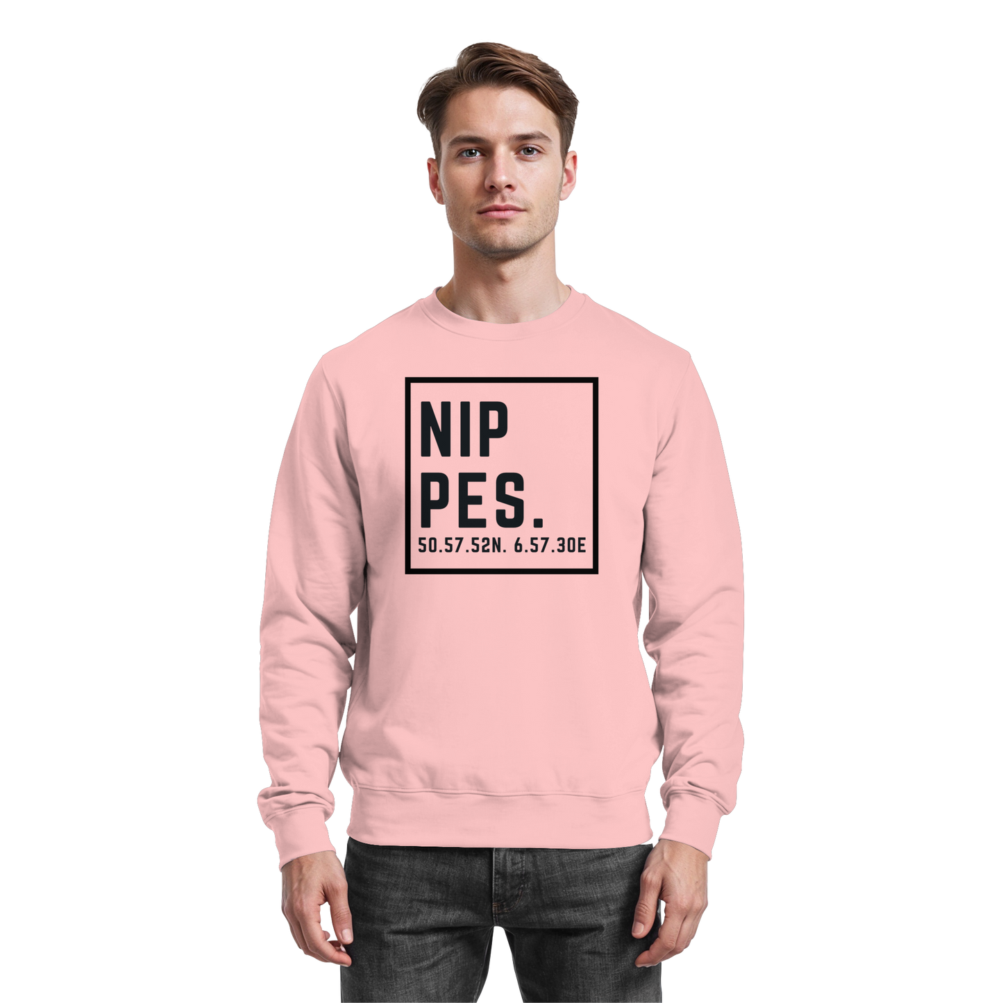 Nippes Koordinaten (großer Druck auf der Brust) - Basic Sweatshirt