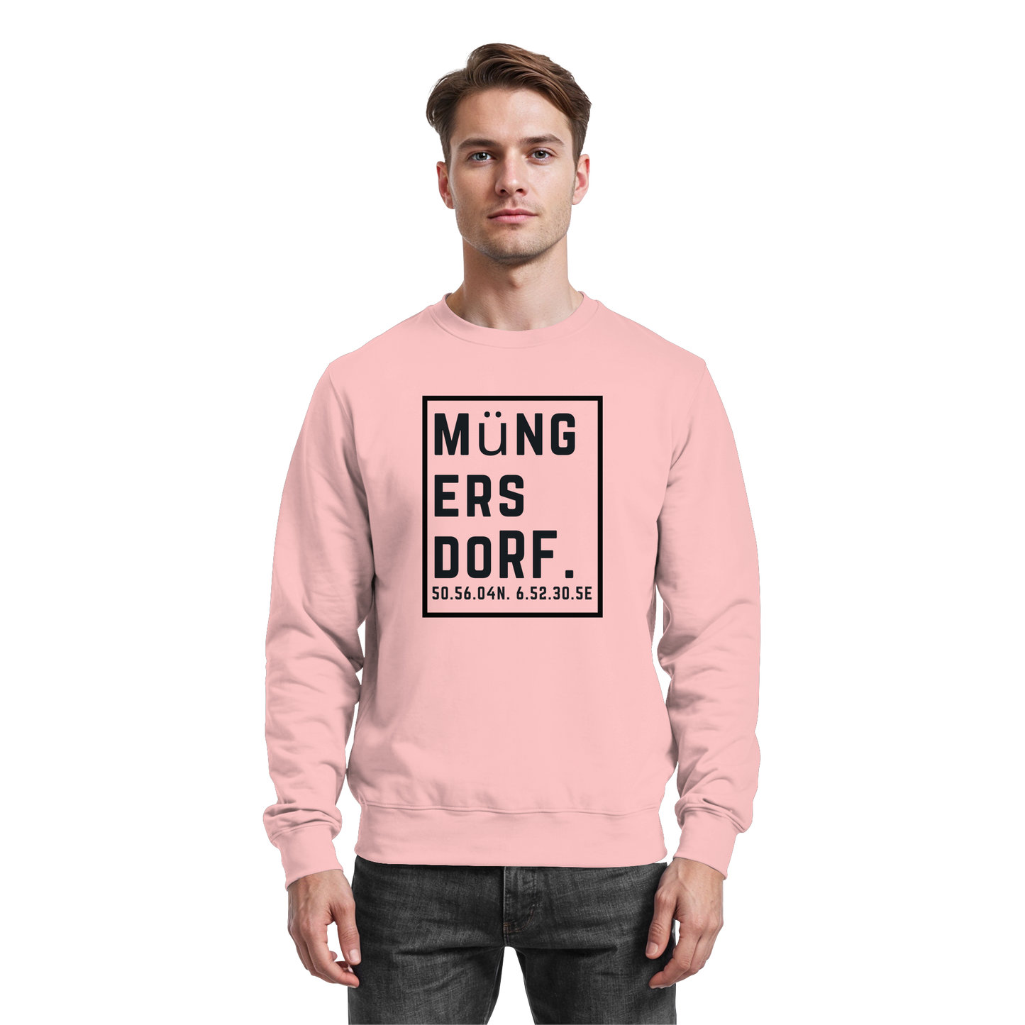 Müngersdorf Koordinaten (großer Druck auf der Brust) - Basic Sweatshirt