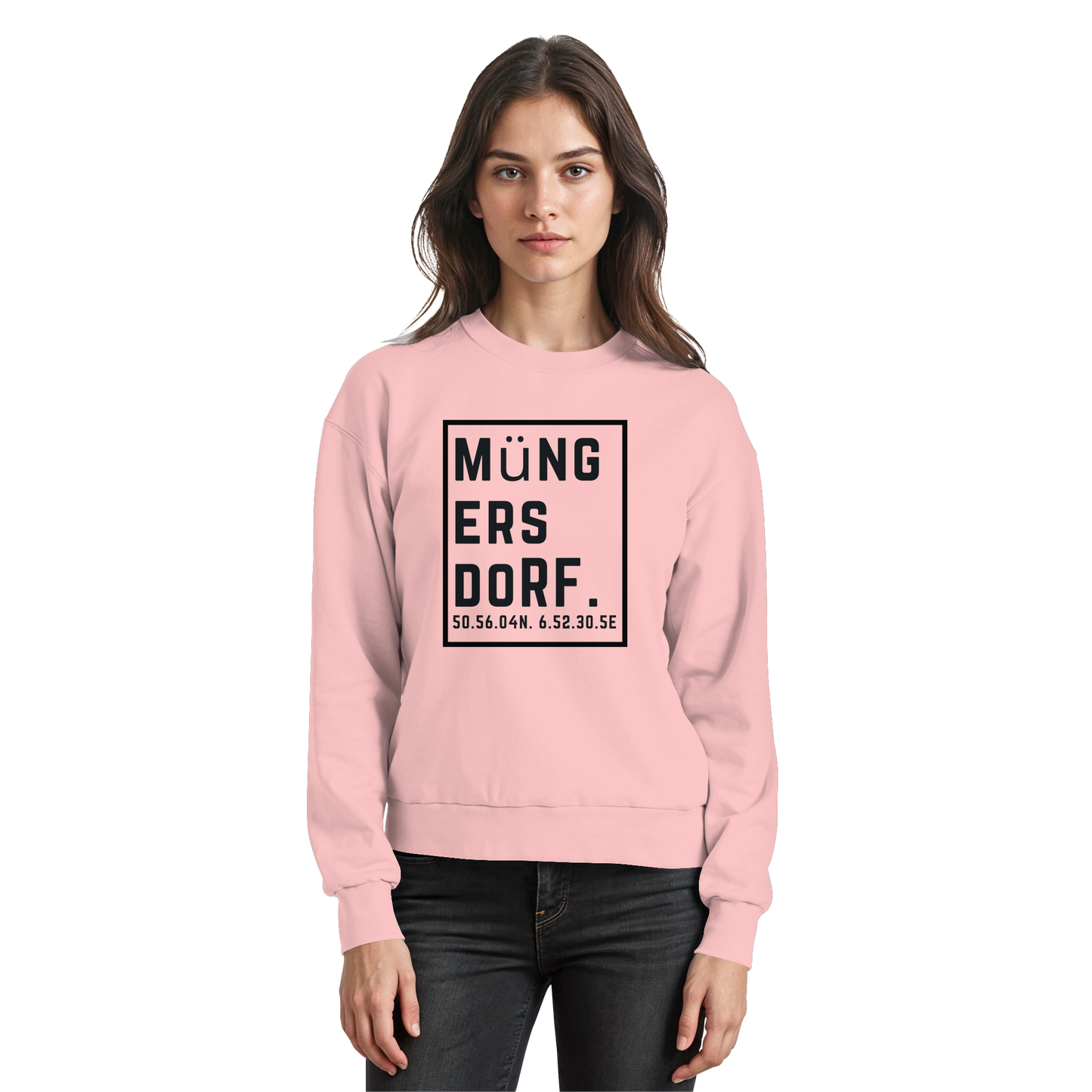 Müngersdorf Koordinaten (großer Druck auf der Brust) - Basic Sweatshirt