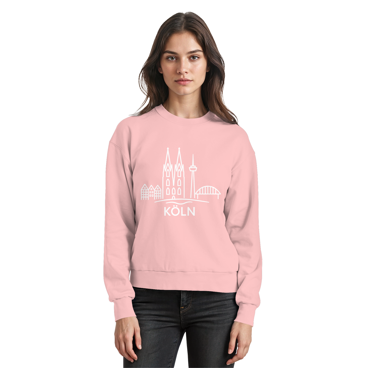 Köln Skyline (großer Druck auf der Brust) - Basic Sweatshirt