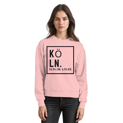 Köln Koordinaten (großer Druck auf der Brust) - Basic Sweatshirt