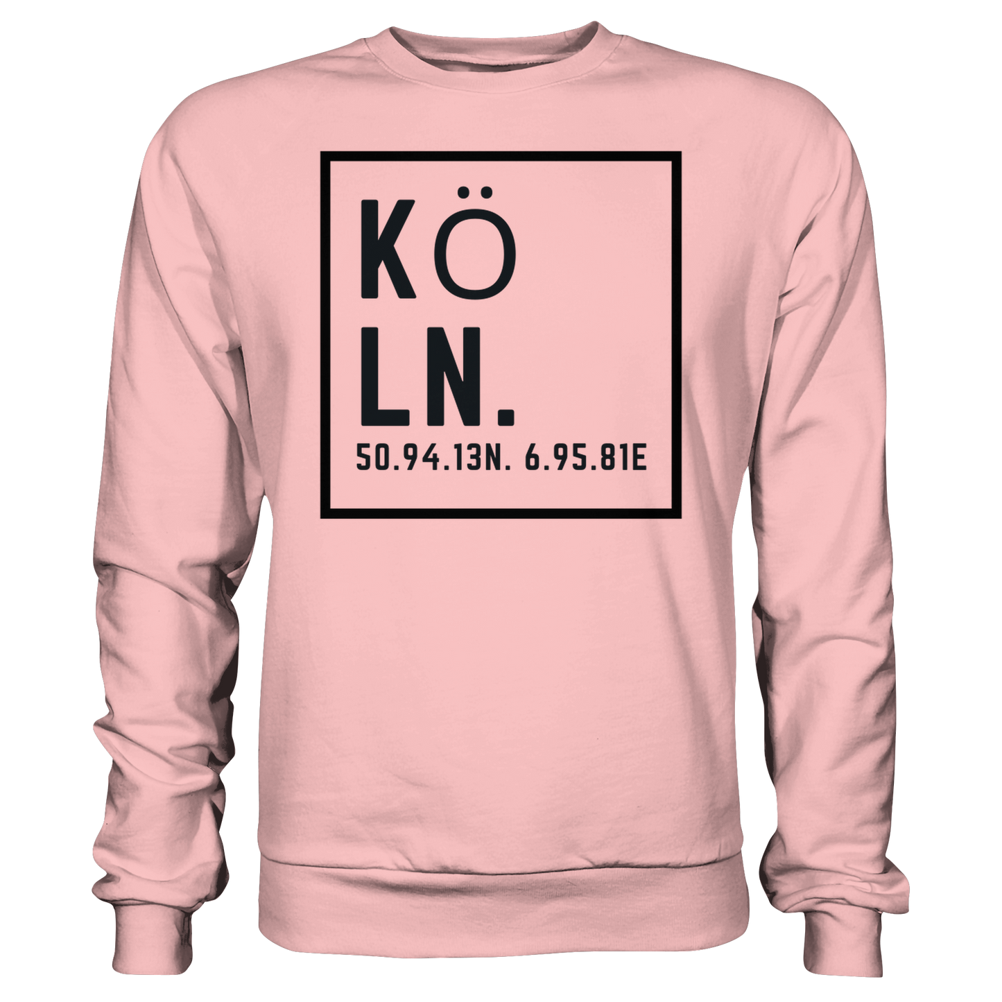 Köln Koordinaten (großer Druck auf der Brust) - Basic Sweatshirt