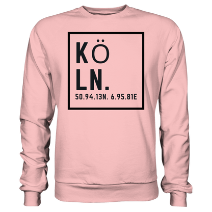 Köln Koordinaten (großer Druck auf der Brust) - Basic Sweatshirt