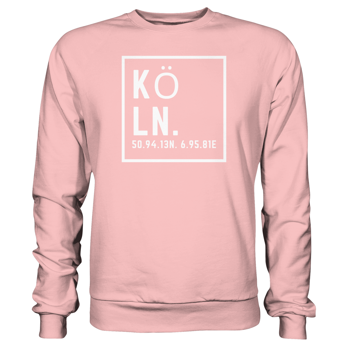 Köln Koordinaten (großer Druck auf der Brust) - Basic Sweatshirt