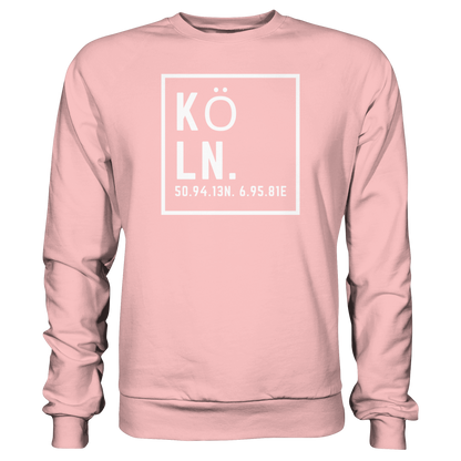 Köln Koordinaten (großer Druck auf der Brust) - Basic Sweatshirt
