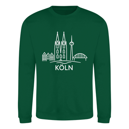 Köln Skyline (großer Druck auf der Brust) - Basic Sweatshirt