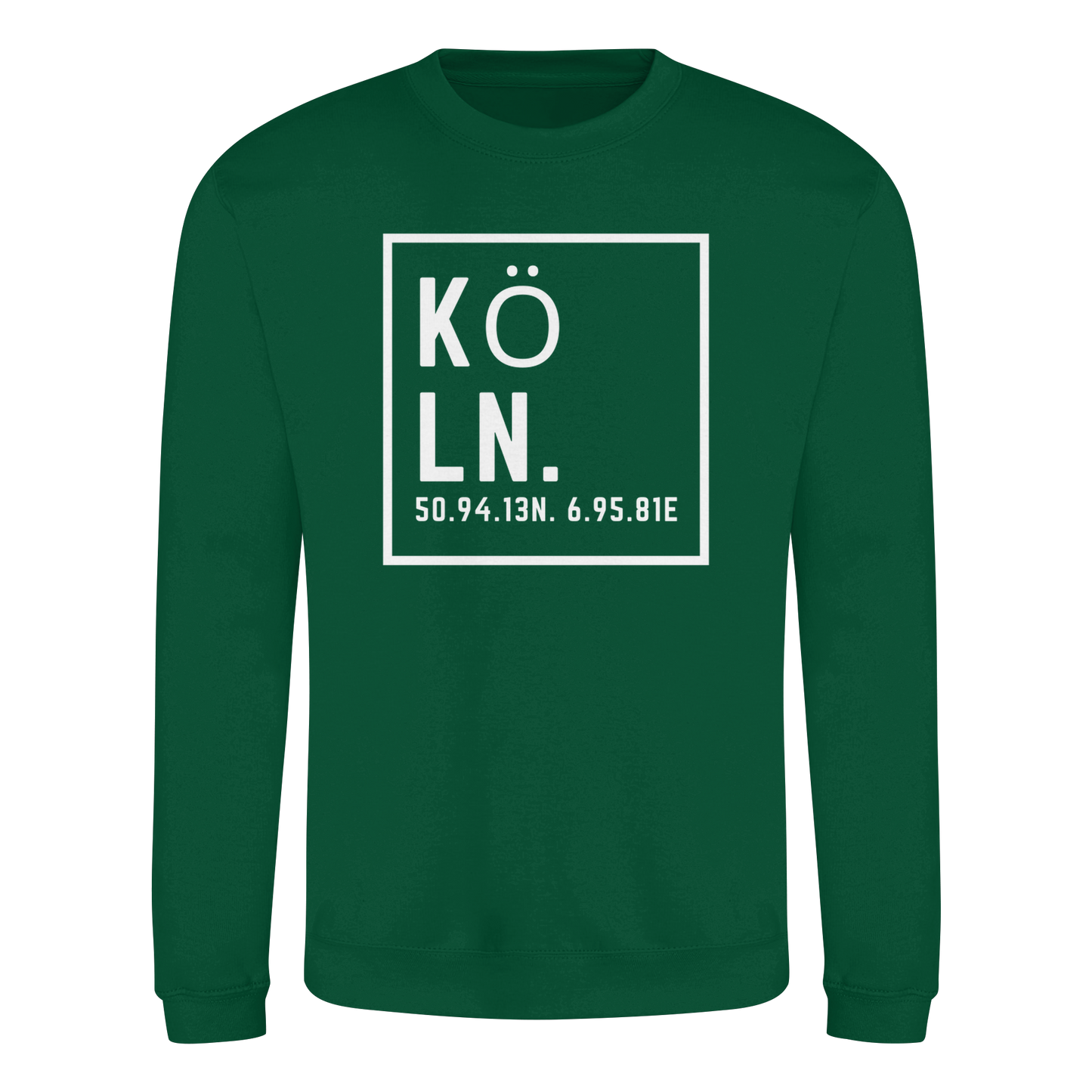 Köln Koordinaten (großer Druck auf der Brust) - Basic Sweatshirt