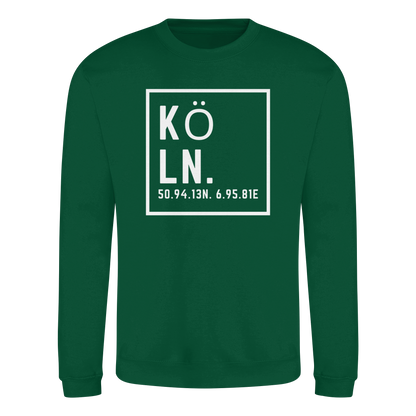 Köln Koordinaten (großer Druck auf der Brust) - Basic Sweatshirt