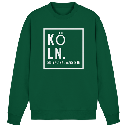 Köln Koordinaten (großer Druck auf der Brust) - Basic Sweatshirt