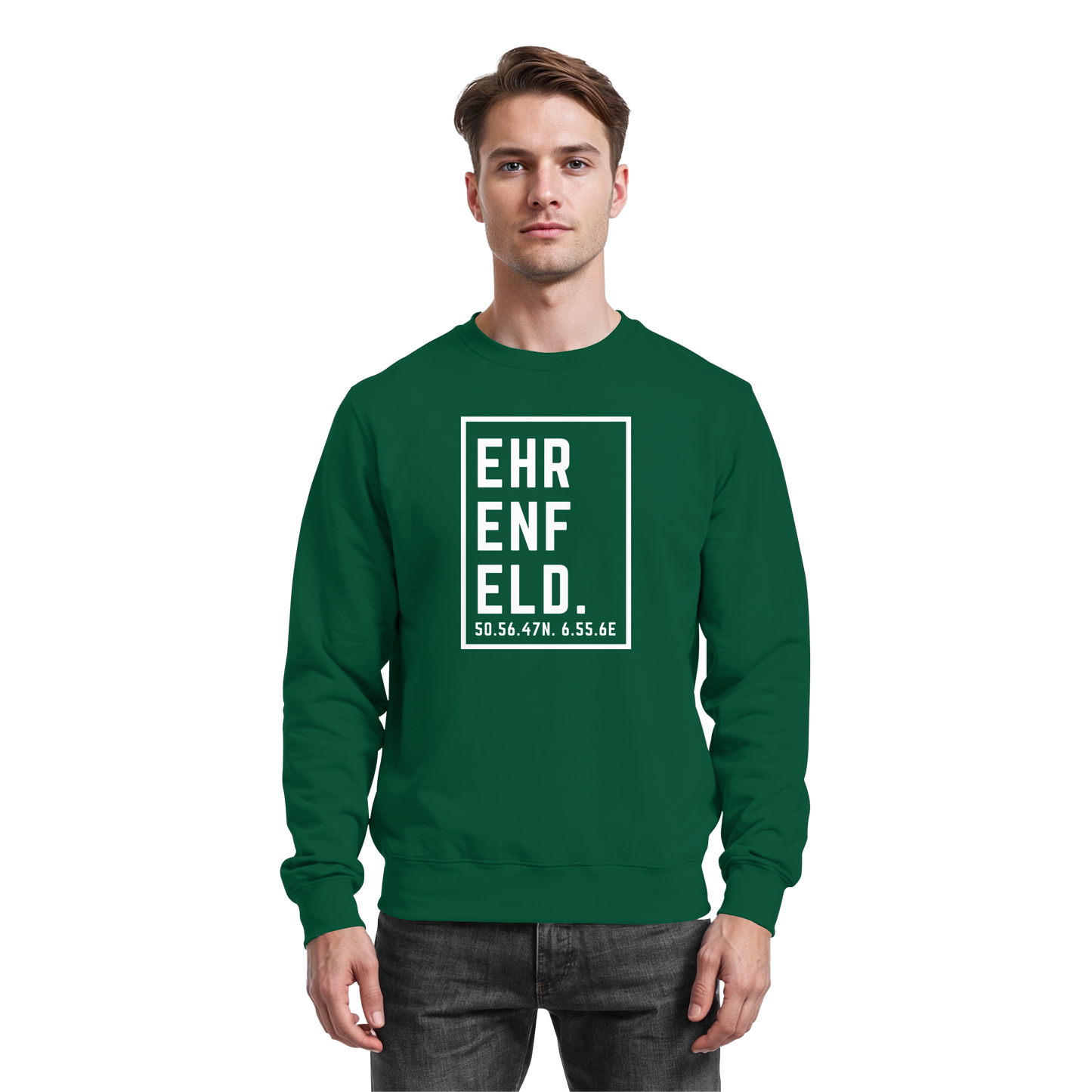 Ehrenfeld Koordinaten (großer Druck auf der Brust) - Basic Sweatshirt