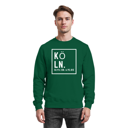 Köln Koordinaten (großer Druck auf der Brust) - Basic Sweatshirt