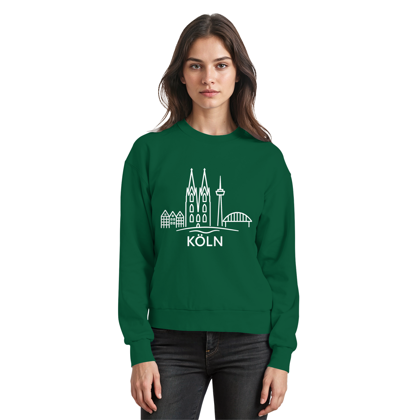 Köln Skyline (großer Druck auf der Brust) - Basic Sweatshirt