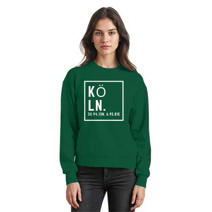 Köln Koordinaten (großer Druck auf der Brust) - Basic Sweatshirt