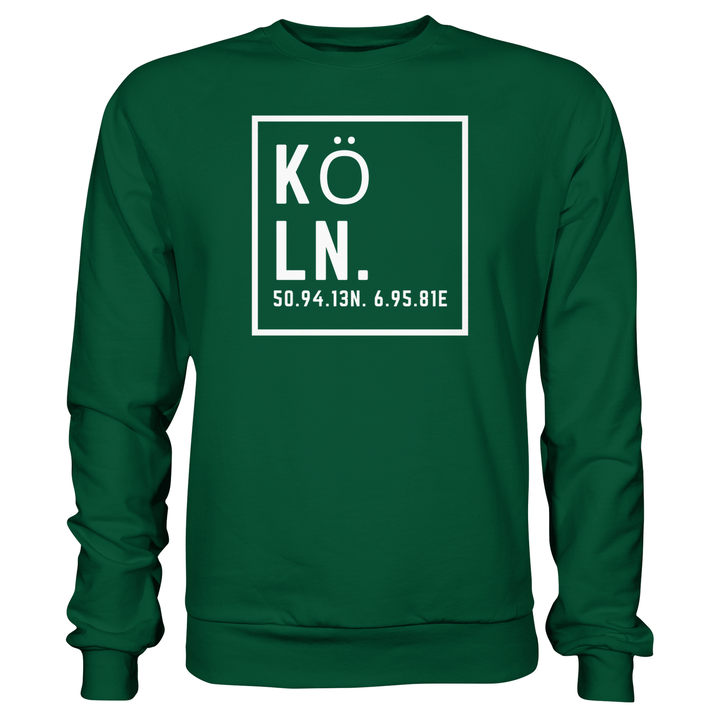 Köln Koordinaten (großer Druck auf der Brust) - Basic Sweatshirt