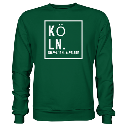Köln Koordinaten (großer Druck auf der Brust) - Basic Sweatshirt