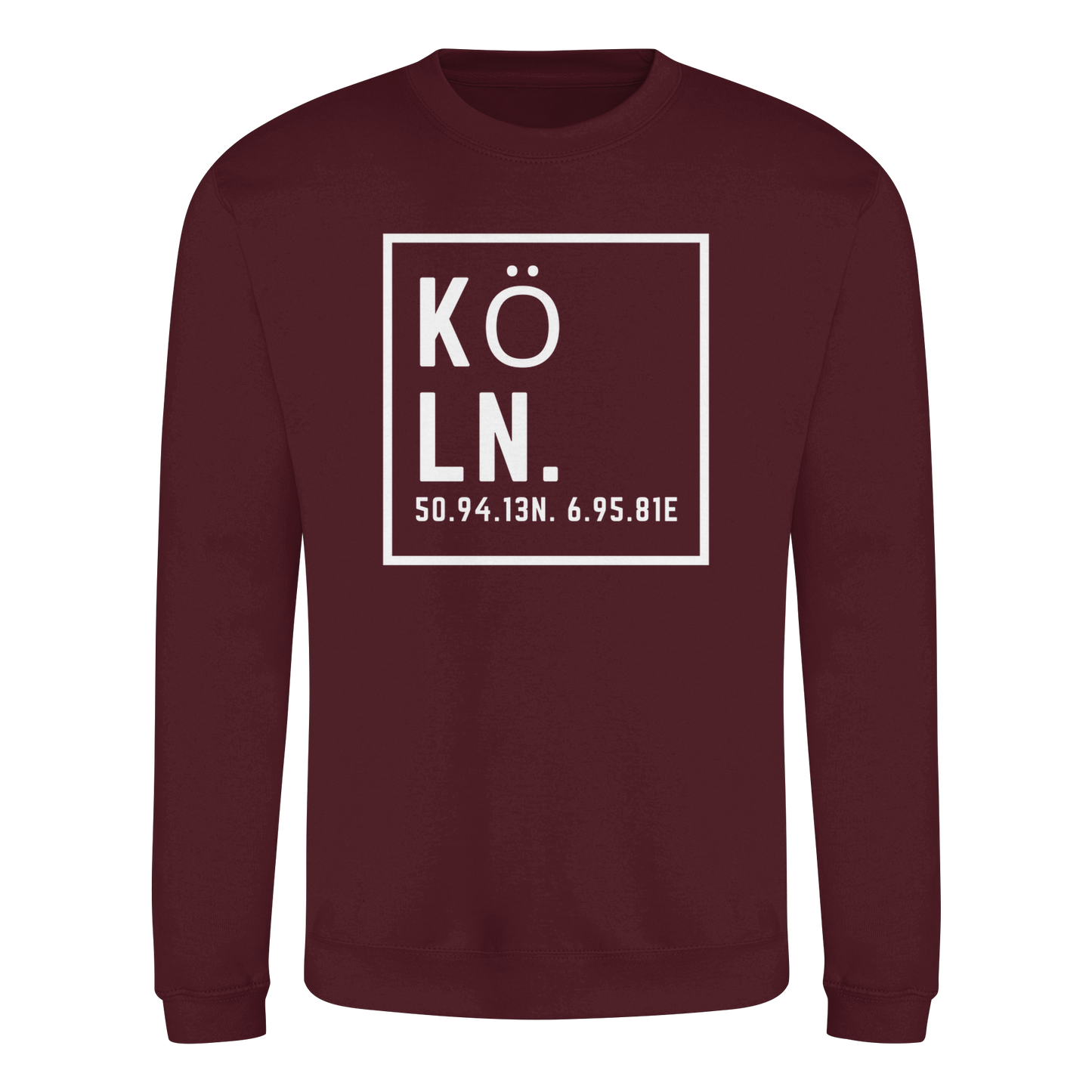 Köln Koordinaten (großer Druck auf der Brust) - Basic Sweatshirt