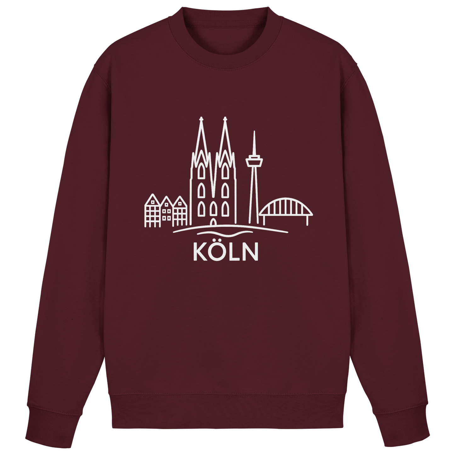 Köln Skyline (großer Druck auf der Brust) - Basic Sweatshirt