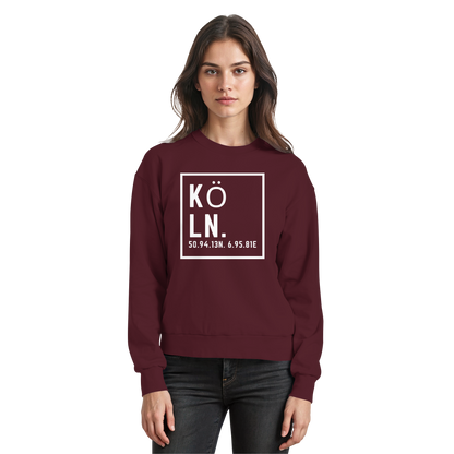 Köln Koordinaten (großer Druck auf der Brust) - Basic Sweatshirt
