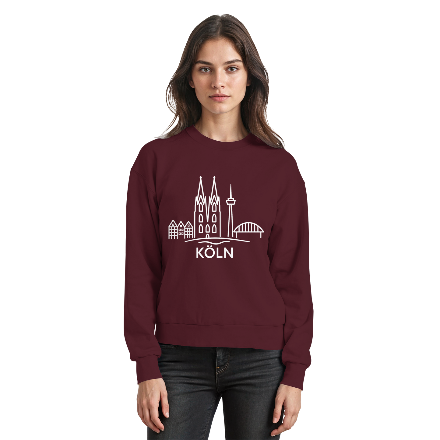 Köln Skyline (großer Druck auf der Brust) - Basic Sweatshirt