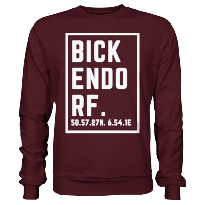 Bickendorf Koordinaten (großer Druck auf der Brust) - Basic Sweatshirt