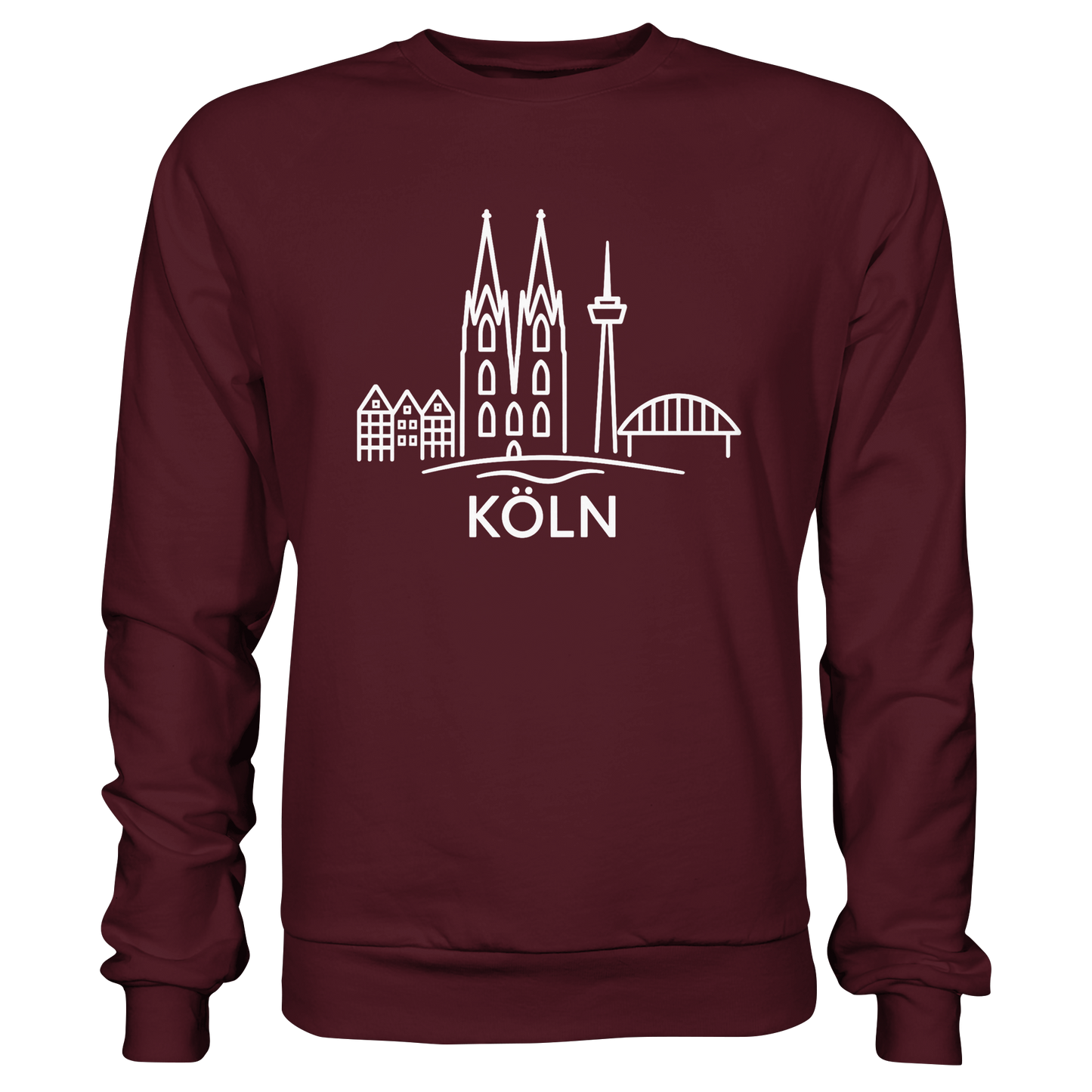Köln Skyline (großer Druck auf der Brust) - Basic Sweatshirt