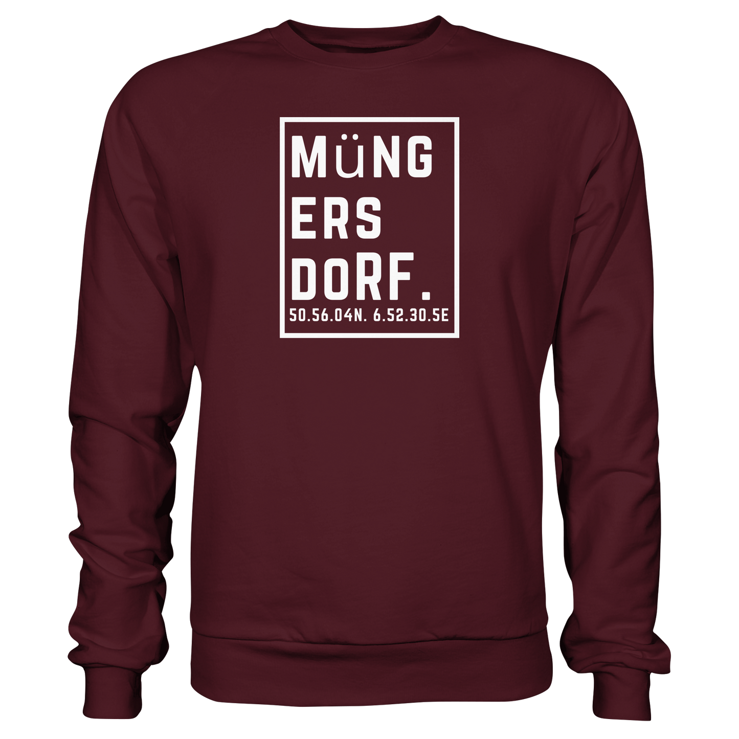 Müngersdorf Koordinaten (großer Druck auf der Brust) - Basic Sweatshirt
