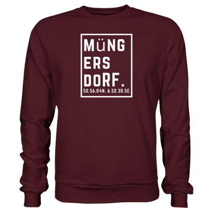 Müngersdorf Koordinaten (großer Druck auf der Brust) - Basic Sweatshirt