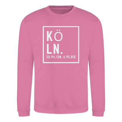Köln Koordinaten (großer Druck auf der Brust) - Basic Sweatshirt