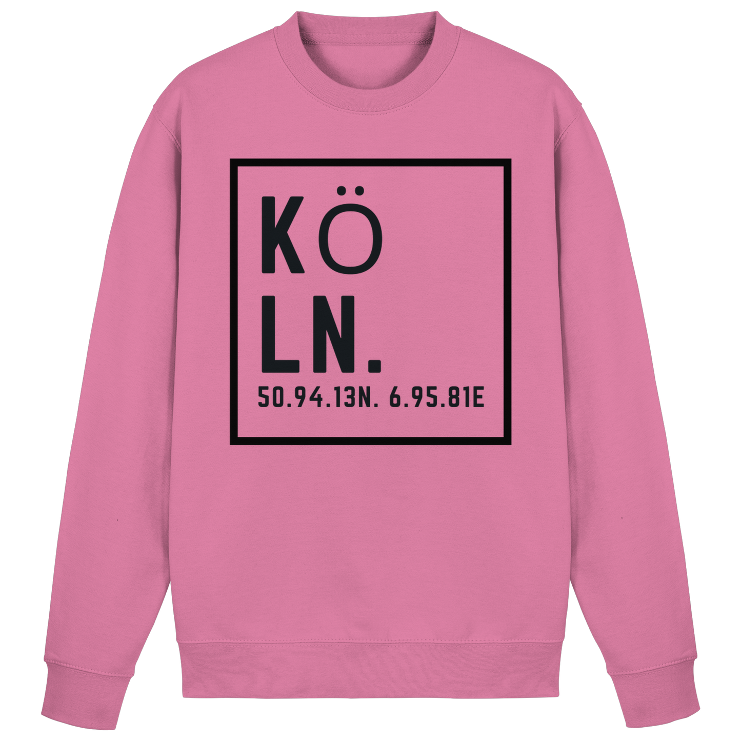 Köln Koordinaten (großer Druck auf der Brust) - Basic Sweatshirt