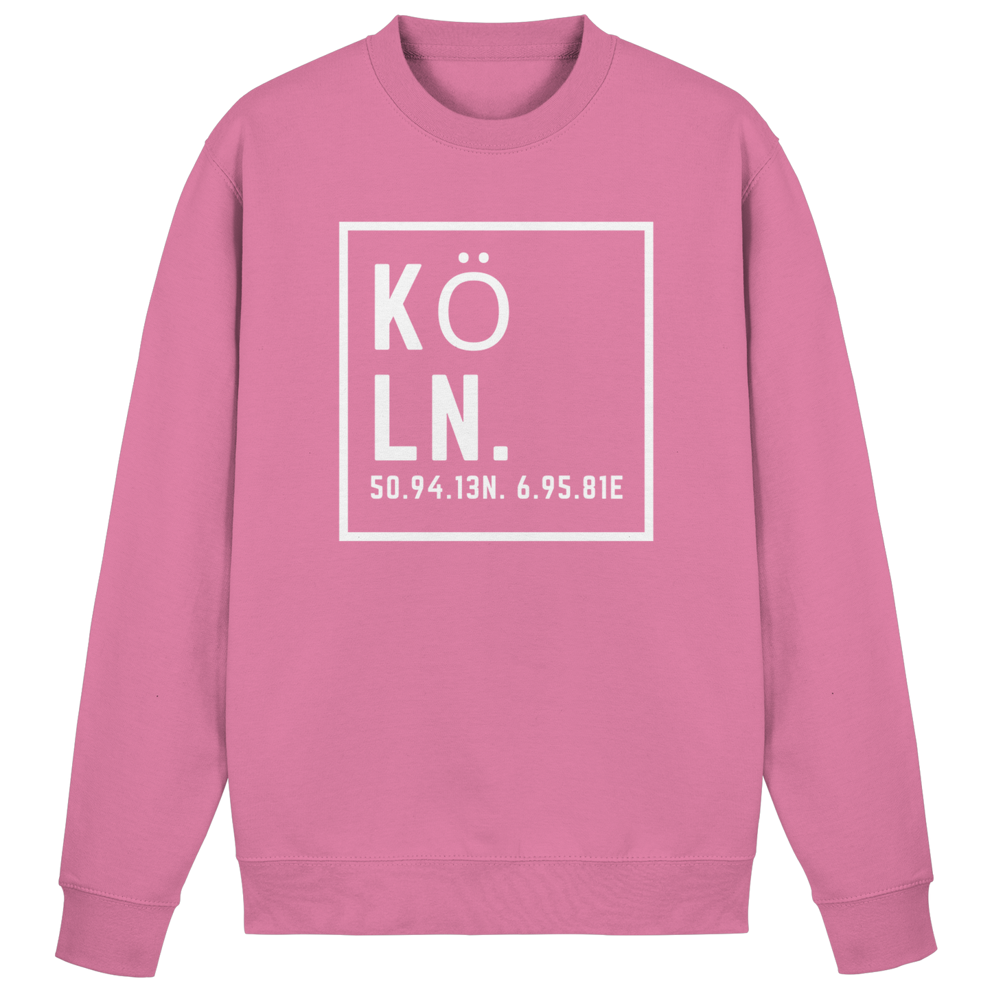 Köln Koordinaten (großer Druck auf der Brust) - Basic Sweatshirt
