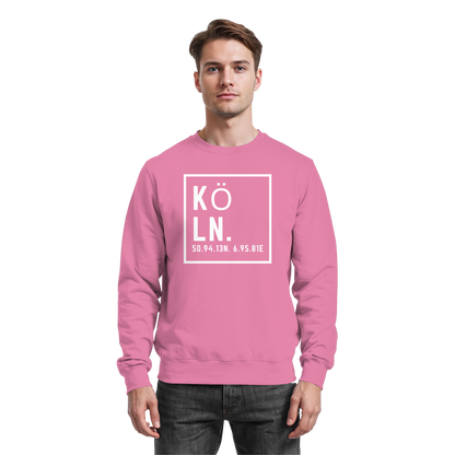 Köln Koordinaten (großer Druck auf der Brust) - Basic Sweatshirt