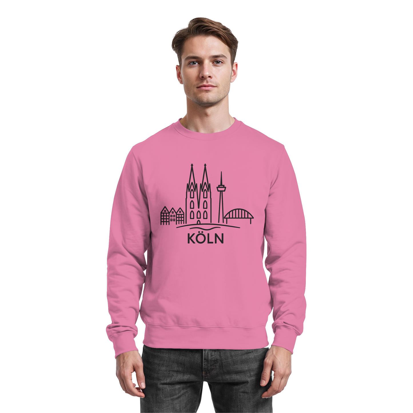 Köln Skyline (großer Druck auf der Brust) - Basic Sweatshirt