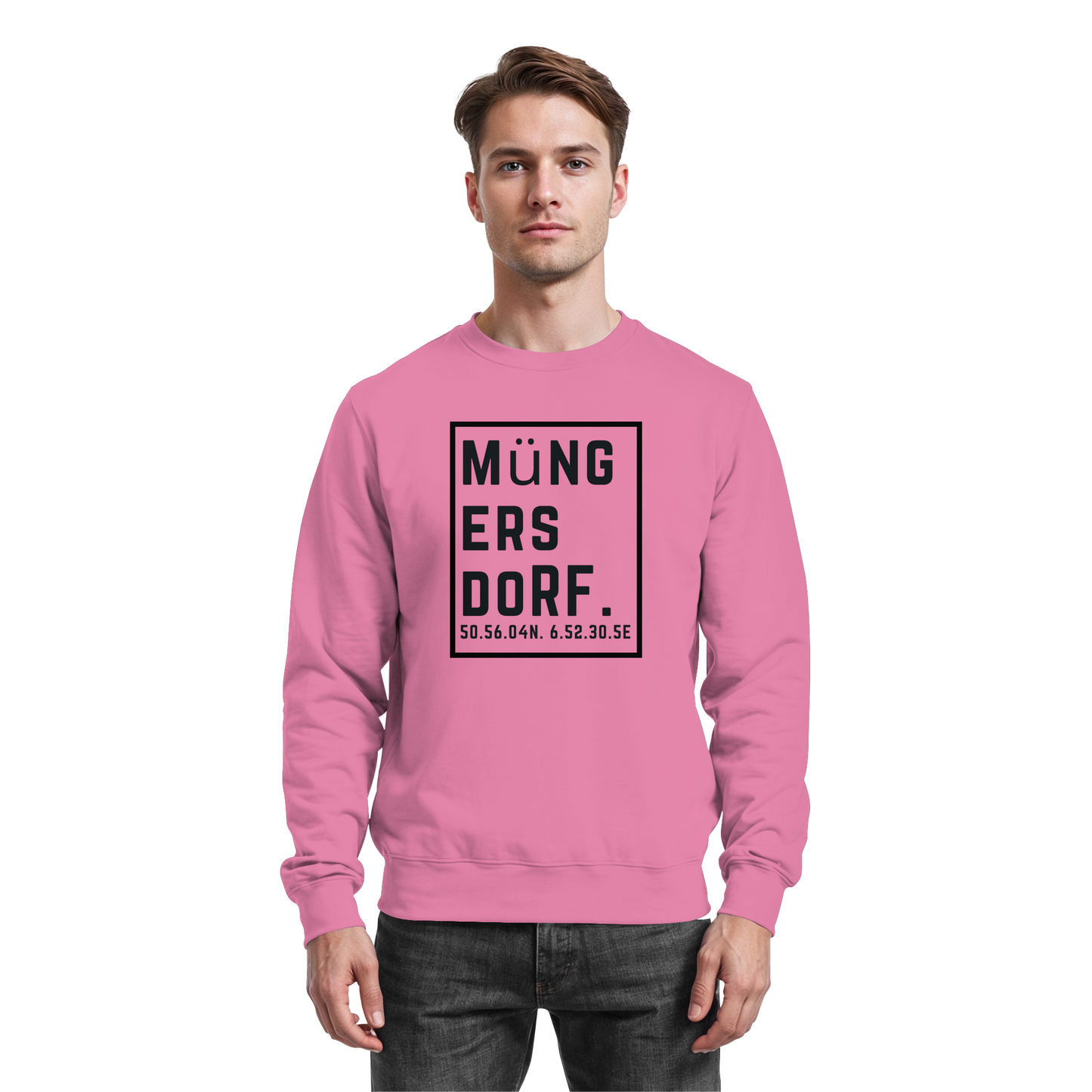 Müngersdorf Koordinaten (großer Druck auf der Brust) - Basic Sweatshirt