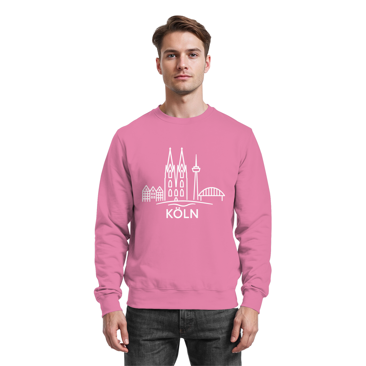 Köln Skyline (großer Druck auf der Brust) - Basic Sweatshirt