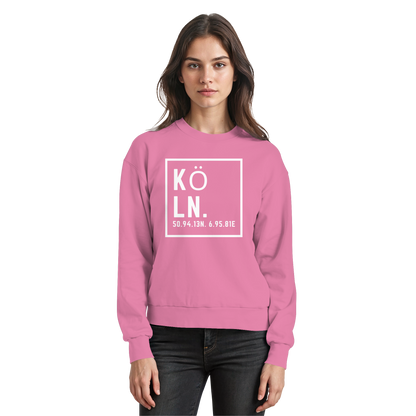 Köln Koordinaten (großer Druck auf der Brust) - Basic Sweatshirt