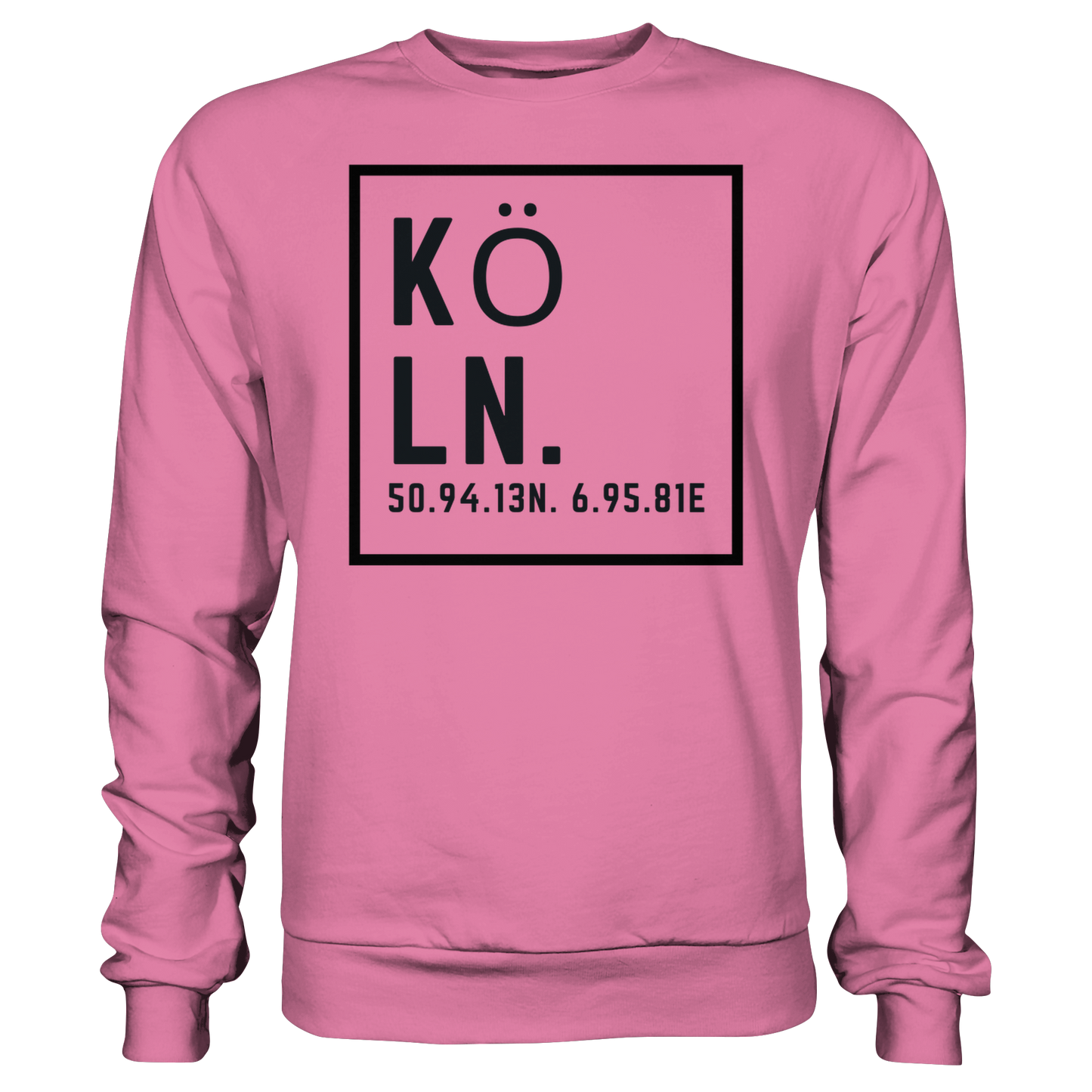 Köln Koordinaten (großer Druck auf der Brust) - Basic Sweatshirt