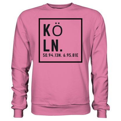 Köln Koordinaten (großer Druck auf der Brust) - Basic Sweatshirt
