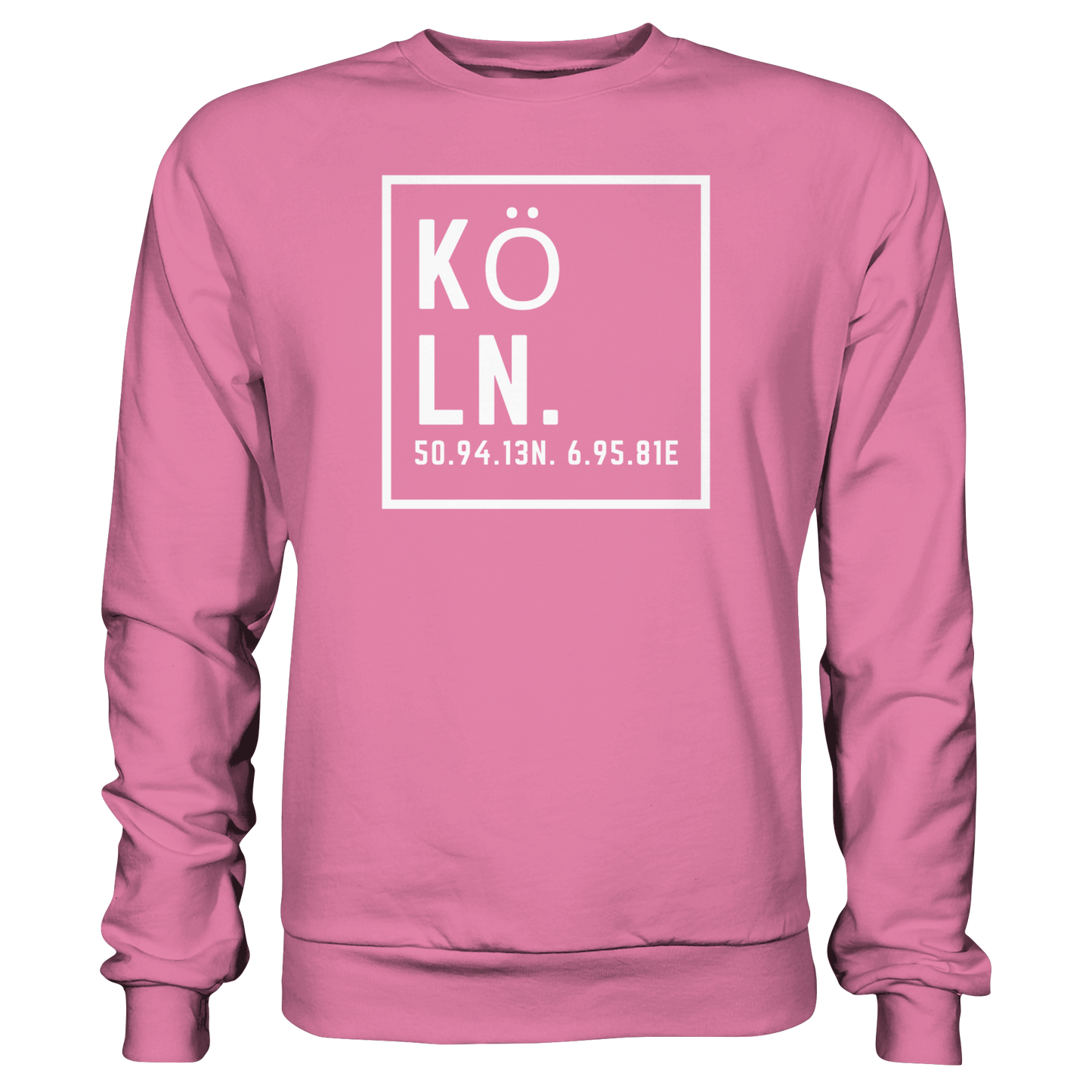Köln Koordinaten (großer Druck auf der Brust) - Basic Sweatshirt