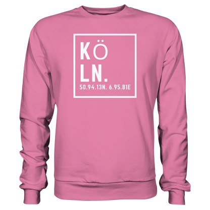 Köln Koordinaten (großer Druck auf der Brust) - Basic Sweatshirt