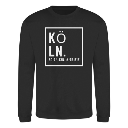 Köln Koordinaten (großer Druck auf der Brust) - Basic Sweatshirt