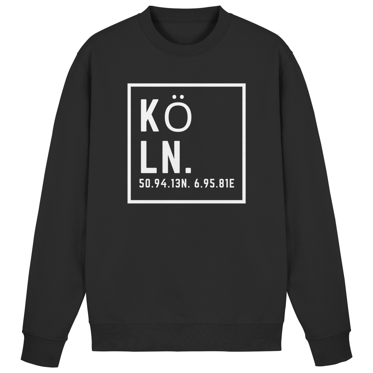 Köln Koordinaten (großer Druck auf der Brust) - Basic Sweatshirt