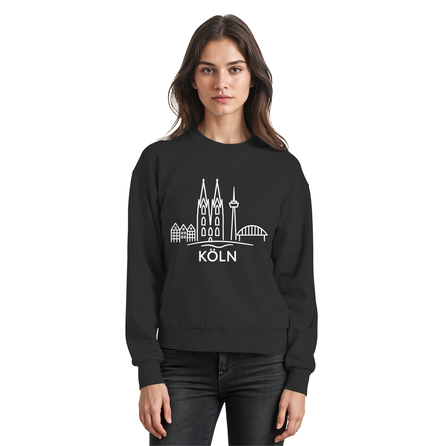 Köln Skyline (großer Druck auf der Brust) - Basic Sweatshirt