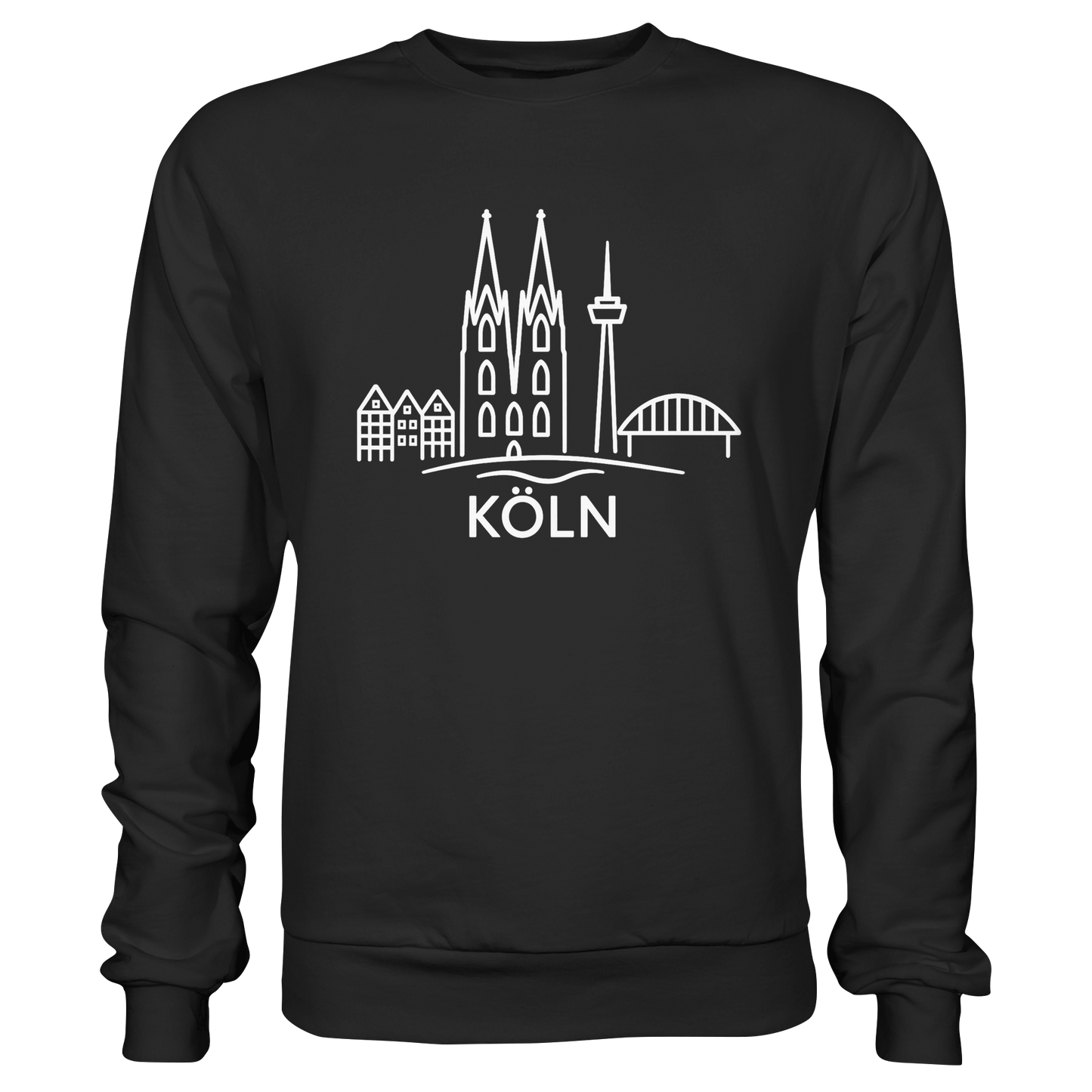 Köln Skyline (großer Druck auf der Brust) - Basic Sweatshirt
