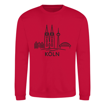 Köln Skyline (großer Druck auf der Brust) - Basic Sweatshirt